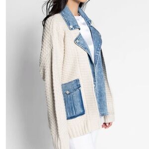 Blank NYC sweater and denim cardigan